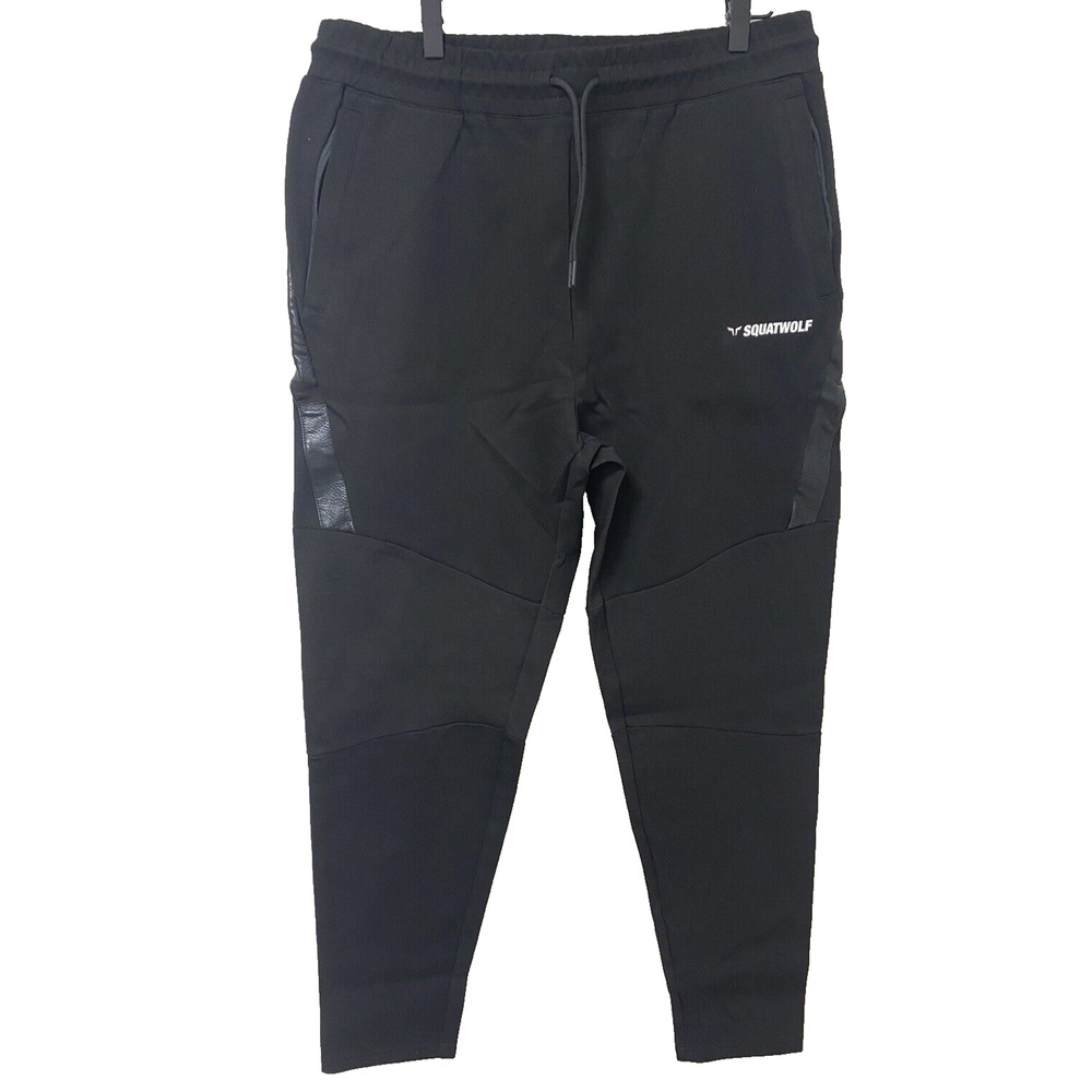 SQUATWOLF Jogger Men's Gym Tampered Pants Black Size XXL EUC
